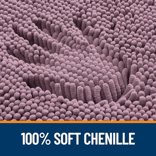 OLANLY Toilet Rugs U-Shaped 20x20, Soft Absorbent Chenille Contour Rugs - color: Deep Plum, size: 20" X 20" Contour Rug