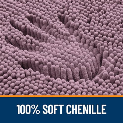 OLANLY Toilet Rugs U-Shaped 20x20, Soft Absorbent Chenille Contour Rugs - color: Deep Plum, size: 20" X 20" Contour Rug