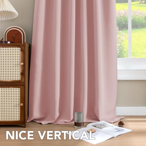 H.VERSAILTEX Blackout Curtains Thermal Insulated Window Treatment Panels Room Darkening Blackout Drapes for Living Room Back Tab/Rod Pocket Bedroom Draperies (2 Panels, Baby Pink, 42 x 54 Inch) - color: Baby Pink, size: 42"W x 54"L (Pack of 2)