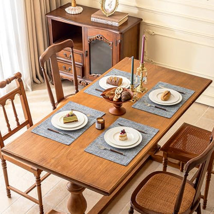 KXN Placemats Set of 4, Durable Dual-Layer Fabric Table Mats, Light Gray - color: Light Gray