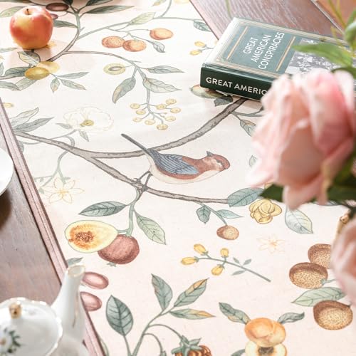 bilin gaier Designer Linen Extra Long Table Runner,118"x12"-Dewey A - color: Dewey a, size: 12"*118"