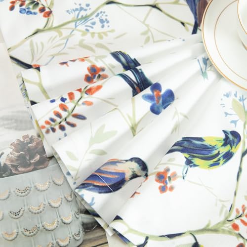 VOGOL Bird Print Kitchen Valance, Country Style Valance, 60x18, Blue - color: Blue, size: 60"W x 18"L (Pack of 1)