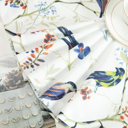 VOGOL Bird Print Kitchen Valance, Country Style Valance, 60x18, Blue - color: Blue, size: 60"W x 18"L (Pack of 1)