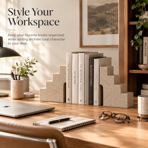 Decorative Book Ends for Heavy Book - Anti-Slip,for Any Bookshelf
