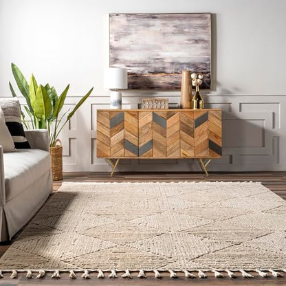 nuLOOM Kerry Beige Geometric Power Loomed Area Rug, 6' Round - color: Kerry Beige, size: 6' (Round)