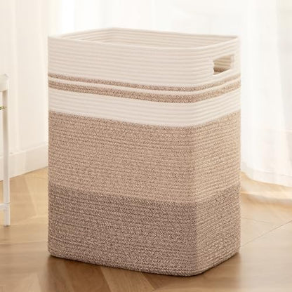 OIAHOMY Laundry Hamper Laundry Basket Cotton Rope Storage Baskets Yellow - color: Gradient Yellow