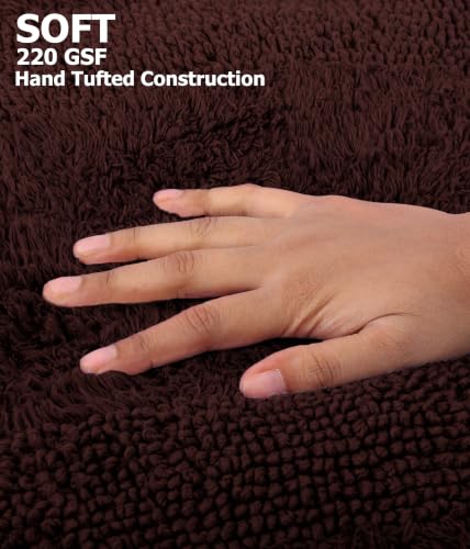 COTTON CRAFT Bath Rugs - 2 Pack Large 20x30 Soft Plush Bath Mats - Brown - color: Brown, size: 20x30 Inches