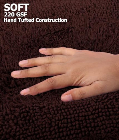 COTTON CRAFT Bath Rugs - 2 Pack Large 20x30 Soft Plush Bath Mats - Brown - color: Brown, size: 20x30 Inches