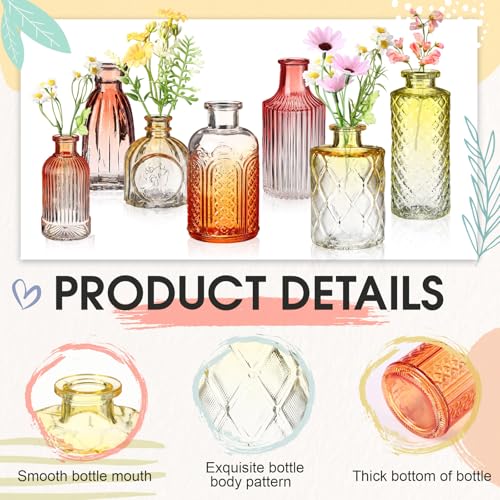 Yaomiao 30 Pcs Glass Bud Vases Centerpieces, Orange Yellow Gradient Series - color: Orange Yellow Gradient Series