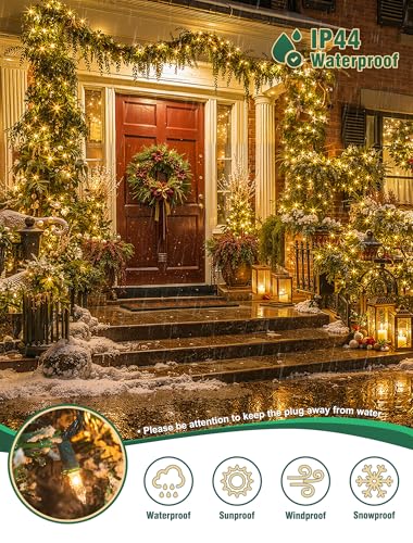 Hopolon Clear Christmas Lights Set 2 Pack 50 Count Green Wire Mini Lights - color: Clear,Green Wire, size: 2PACK, 50 count