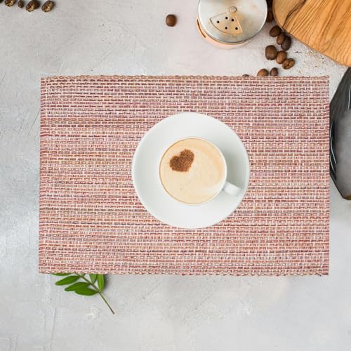 Urban Villa Two Tone Placemat Cotton Tablemat 14x20 (Set of 6) Fall - color: Falltone, size: 14" x 20"