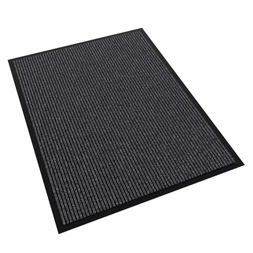 Front Door Mat, 48" x 36" Heavy Duty Indoor Outdoor Doormat - color: Gray Stripe, size: 3' x 4' (Rectangular)