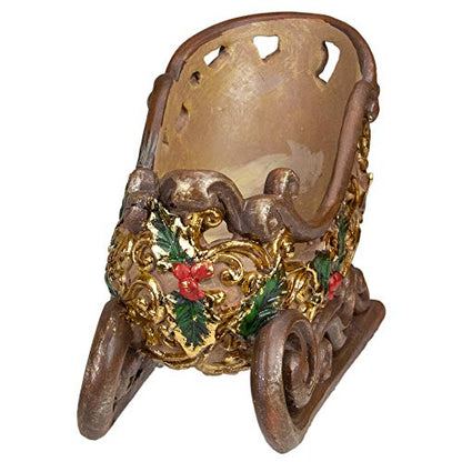 Northlight Sleigh Christmas Decoration - 8.75" - Brown and Gold
