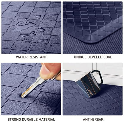 HappyTrends Kitchen Floor Mat - 4/5 Inch Thick Anti-Fatigue Kitchen Rug - color: Blue, size: 54"L x 22"W x 0.8"Th
