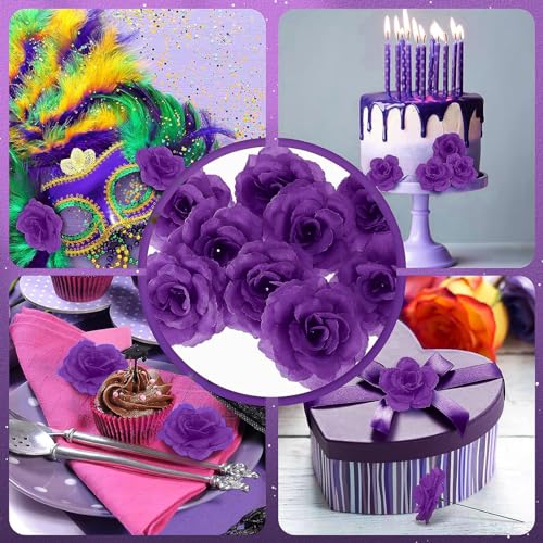 Yunlly 100 Pcs Artificial Flower for Wedding, Purple - color: Purple