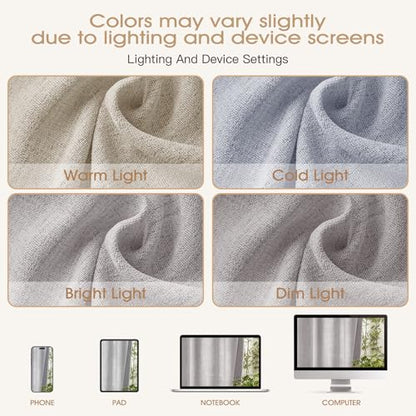 Gray Sheer Linen Curtains for Kitchen Bedroom 45 Inches Long - color: Grey, size: 35"W x 45"L (Pack of 2)