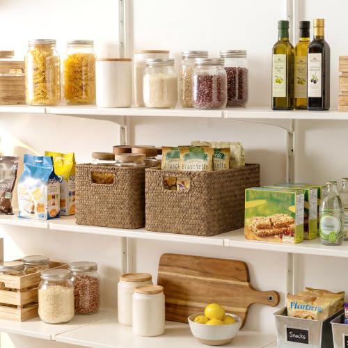 StorageWorks Wicker Baskets for Storage, Woven Baskets for Organizing - color: Brown (Seagrass), size: 2x 13"L x 8¼"W x 7"H