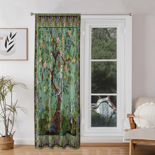 HMS Happy Memories Door Curtain, Tree of Life, 52"x84", 1 Panel - color: Green Tree of Live
