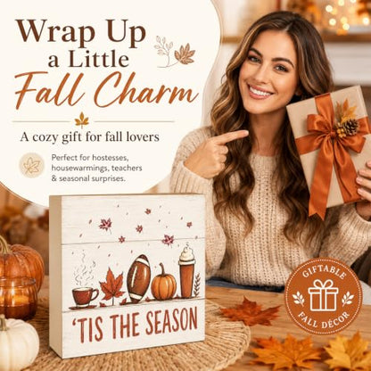 Minimal Pumpkin Fall Decor Sign | Tis The Season Line Art Wall - color: FALL18