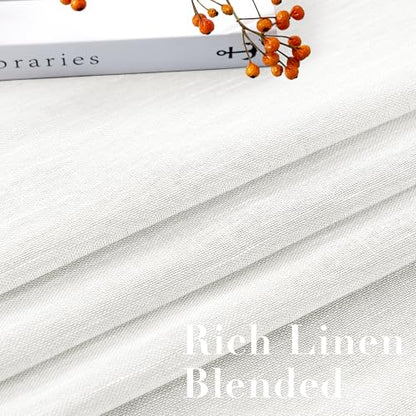 H.VERSAILTEX White Linen Sheer Curtains 72" 2 Panels Grommet - color: White, size: 52"W x 72"L (Pack of 2)