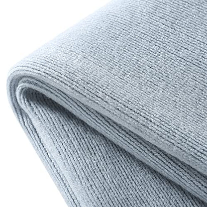 Homiest Pale Blue Knitted Throw Blanket with Fringe, 50x60 Inch - color: Baby Blue, size: 50" x 60"