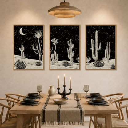DRACIT Southwestern Desert Cactus Framed Canvas Wall Art Set-16"x24"x3 - color: Desert Cactus Wall Art, size: 16"L x 24"W