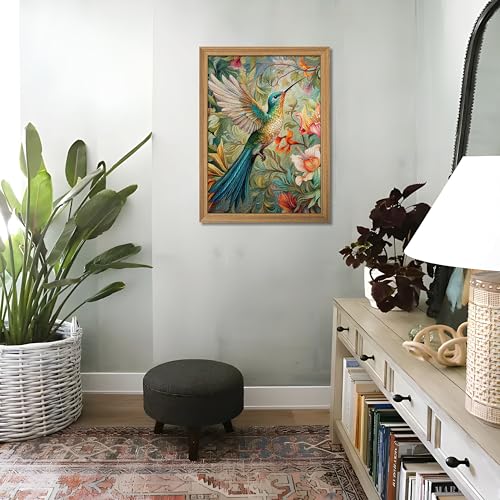 Framed 3D Textured Colorful Canvas Wall Art Set of 2 12x16 Inch - color: Bird-wood, size: 16"L x 12"W
