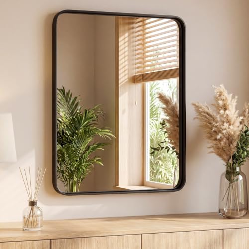 Sweetcrispy Bathroom Mirror 36x24 Inch, Vanity Mirror for Wall - color: Black, size: 36"L x 24"W