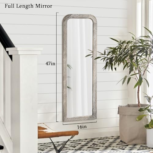 AAZZKANG Full Length Mirror Wooden Frame Large Wall Mirrors 47"x16" - color: Brown, size: 47"L x 16"W