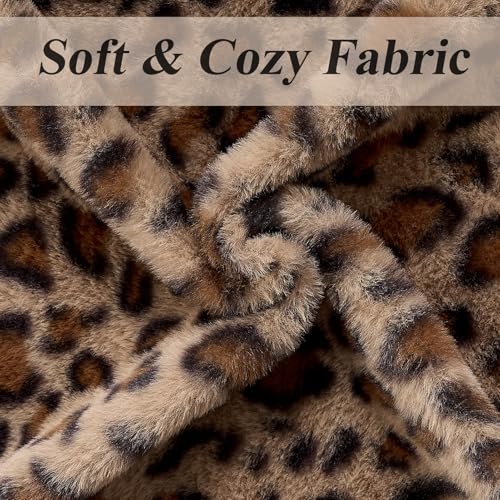 Cheetah Body Pillow Cover 20x54, Faux Fur Fluffy Leopard Long Pillowcase Soft Shaggy Plush Fuzzy Cheetah Print Body Pillow Cover with Zipper for Bed Sofa Couch, Cozy Side Sleeper Pillow Cover - size: 54"x20"(Pack of 1)