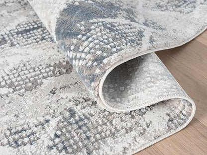 5x7 Blue Modern Geometric Area Rug for Living Room, Bedroom - color: 1003 - Blue, size: 5' x 7' (Rectangular)