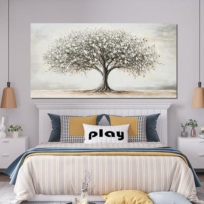 Large Canvas Tree of Life Wall Art Modern Black and White Wall Art 29"X58" - color: TB-Z, size: 58"L x 29"W