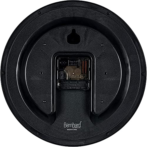 Bernhard Products Black Wall Clock Silent Non Ticking 10 Inch Quality Quartz Battery Operated Round Easy to Read Home/Office/Kitchen/Classroom/School Clock Sweep Movement - size: 10 Inch