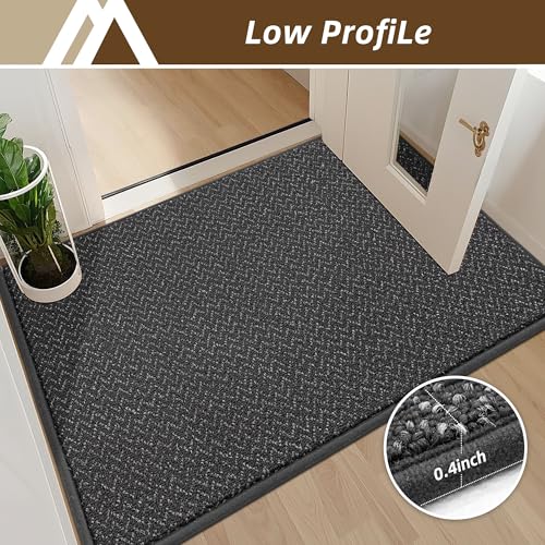 COSY HOMEER Dirt Trapper Door Mat 36"x60" Non Slip Washable Dark Grey - color: Dark Grey, size: 36" x 60"