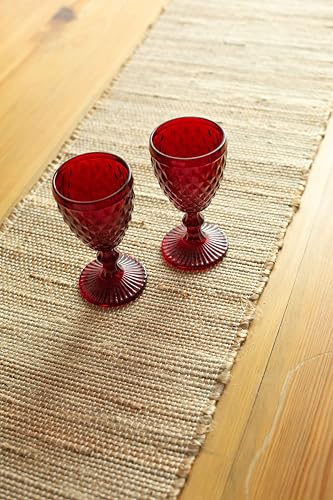 Chardin Home 13x90 Inch Handcrafted Table Runner – Eco-Friendly Natural Jute and Hemp – Rustic Boho Farmhouse Table Decor – Sustainable Dining Table Accent for Everyday or Special Occasions - size: 13x90 Inch.
