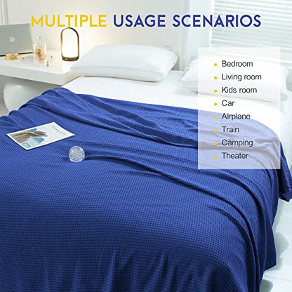 AmyHomie Cooling Waffle Blanket King Size, 100% Rayon Derived from Bamboo - color: Blue Violet, size: King (108"x90")