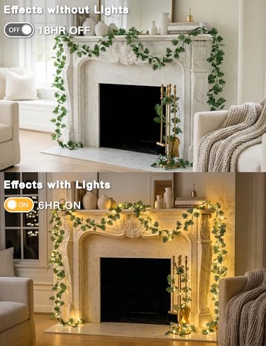 suddus 33FT Monstera Vines with Lights Battery & USB Powered Copper Wire - color: Monstera, size: 100 LED-Battery