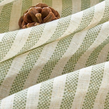 Vangao Linen Striped Curtains for Living Room Bedroom Farmhouse - color: Boxter Striped| Green on Beige, size: 50"W x 84"L (Pack of 2)