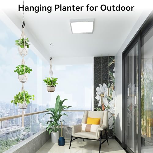 USLAI Macrame Plant Hanger, for Up to 15 Inch Pots, 72+35 Inch, Ivory - color: 72+35 Inch - Ivory