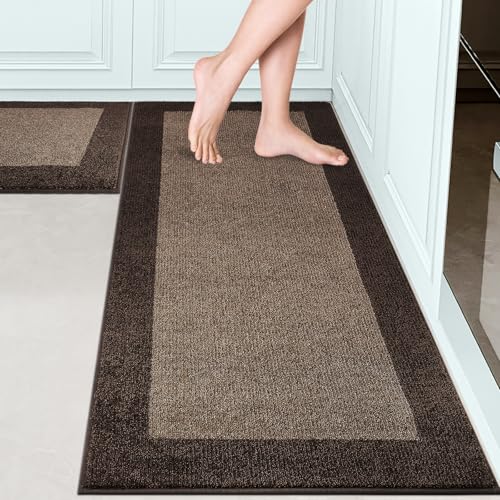 Kitchen Rugs Set (24" x 36"+ 24" x 60"), Runner Rug Roll Packing - color: Brown, size: 24" X 36"+ 24" X 60"