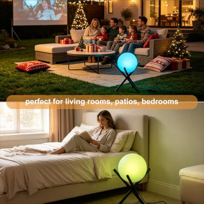 Lightdot 11.8-Inch Outdoor Globe Floor Lamp, 9W RGBCW & 3000K Warm White - color: 11.8''RGBCW
