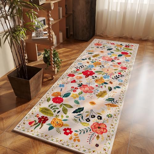 Rugcomf Runner Rug 2x5 Washable, Beige - color: Beige, size: 2' x 5' (Rectangular)