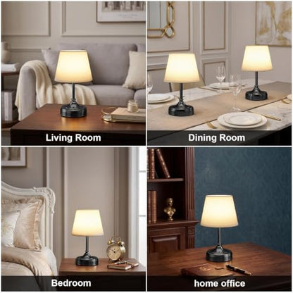 Small Cordless Table Lamp Rechargeable Black - color: Black-S