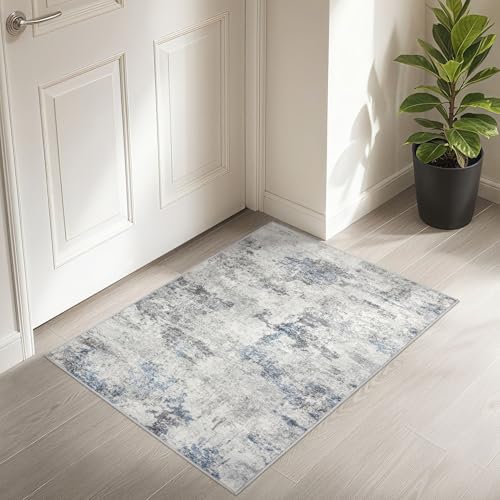 DMOYEST 2x3 Small Area Rug Washable Entryway Rugs Abstract Carpet - color: Grey Blue, size: 2' x 3' (Rectangular)