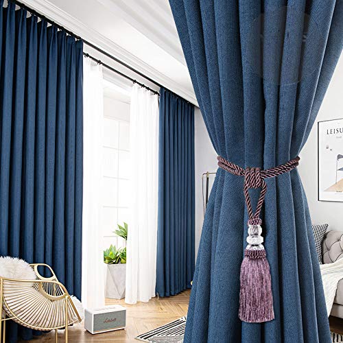 BEL AVENIR 4 Pack Curtain Tiebacks Hand-Woven Holdbacks Tassels Tiebacks - color: Purple, size: 4 Pack