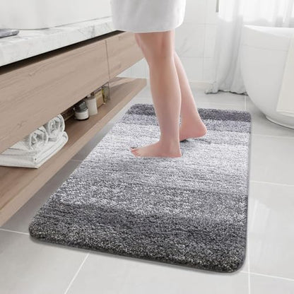 Arotive Microfiber Bathroom Rugs, Shaggy Soft Absorbent Bath Rug, 40x32 - color: Grey, size: 40" X 32"