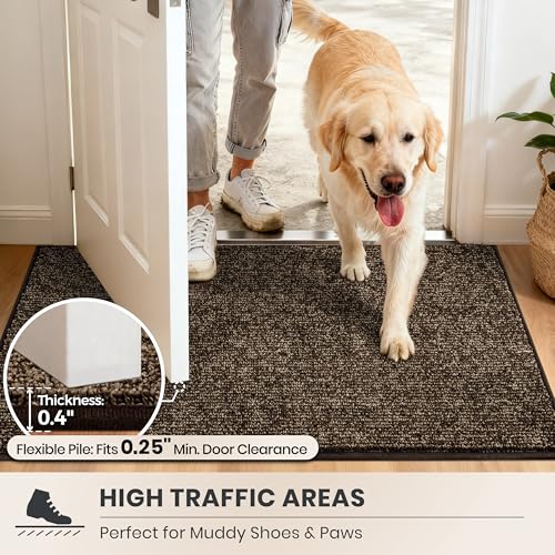 PURRUGS Hallway Runner Rug, 24" x 59", Heathered Brown - color: Heathered Brown, size: 24" X 59" (Runner)