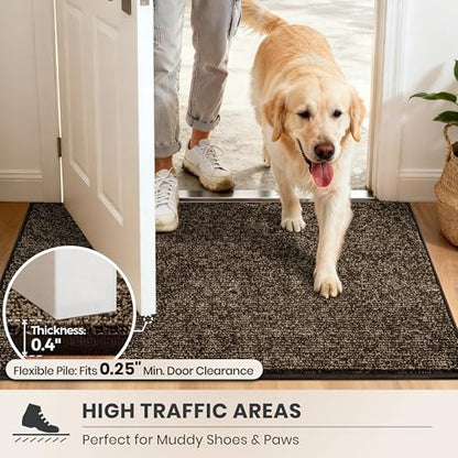 PURRUGS Hallway Runner Rug, 24" x 59", Heathered Brown - color: Heathered Brown, size: 24" X 59" (Runner)