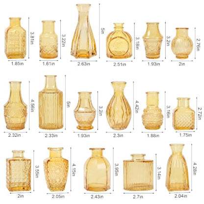 Glass Bud Vase Set of 32 Pcs, Small Glass Vases for Flowers - color: Goden