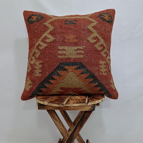 Trade Star 70% Jute 30% Wool Throw Pillow Cushion Cover 18x18 - color: Pattern 2